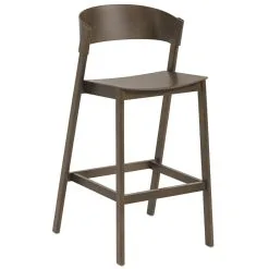 Muuto Cover Bar Stool, 75 Cm, Stained Dark Brown