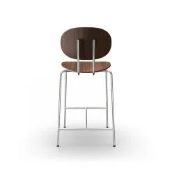 Sibast Piet Hein Counter Stool 65 Cm, Chrome - Lacquered Walnut -Stools Store 6430400 001 Piet Hein Stol Bar 65 Chrome Walnut Back