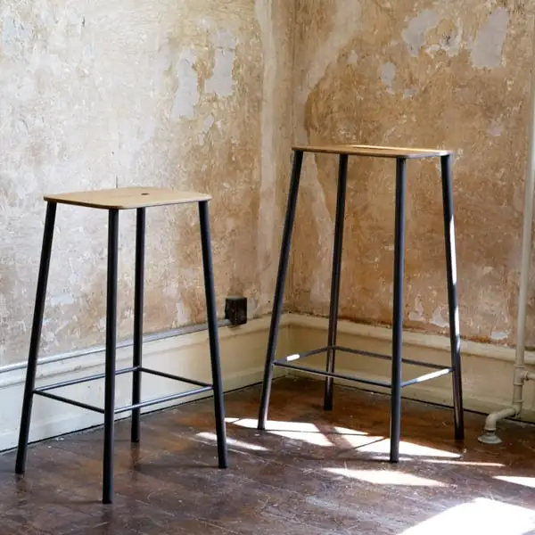 Frama Adam Stool, 76 Cm, Oak - Matt Black 5 Frama Adam Stool, 76 Cm, Oak - Matt Black - Image 3