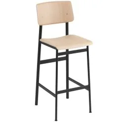 Muuto Loft Bar Stool 75 Cm, Black - Oak