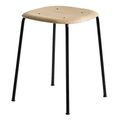 HAY Soft Edge 70 Stool, Black - Lacquered Oak