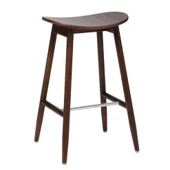 Massproductions Icha Bar Stool, 65 Cm, Walnut Stained Beech