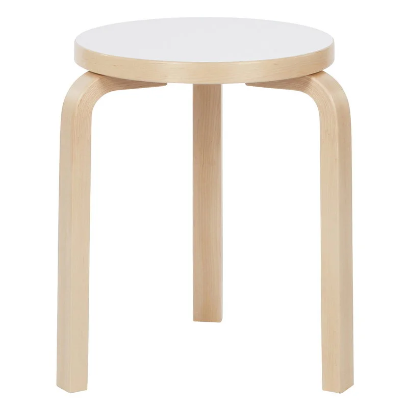 Artek Aalto Stool 60, White Laminate 3 Artek Aalto Stool 60, White Laminate