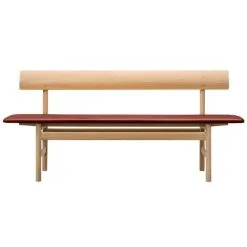 Fredericia Mogensen 3171 Bench, Soaped Oak - Burnt Sienna Leather