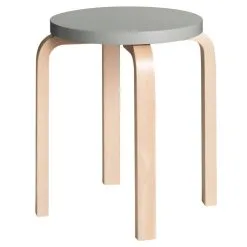 Artek Aalto Stool E60, Grey - Birch
