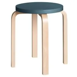 Stools Store 32 Artek Aalto Stool E60, Blue - Birch
