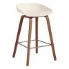 HAY About A Stool AAS32, 65 Cm, Lacquered Walnut - Cream White -Stools Store 943497 AAS 32 H65 cream white shell wb lacquer walnut base stainless steel footrest