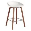 HAY About A Stool AAS32 Eco, 65 Cm, Lacquered Walnut - White -Stools Store 943637 AAS 32 Eco H65 eco white shell wb lacquer walnut base stainless steel footrest