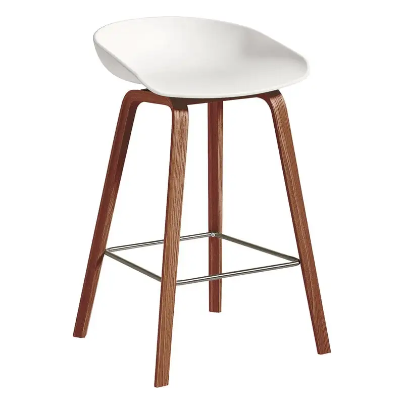 HAY About A Stool AAS32 Eco, 65 Cm, Lacquered Walnut - White 3 HAY About A Stool AAS32 Eco, 65 Cm, Lacquered Walnut - White