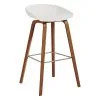 HAY About A Stool AAS32 Eco, 75 Cm, Lacquered Walnut - White 2 HAY About A Stool AAS32 Eco, 75 Cm, Lacquered Walnut - White -Stools Store 943649 AAS 32 Eco H75 eco white shell wb lacquer walnut base stainless steel footrest