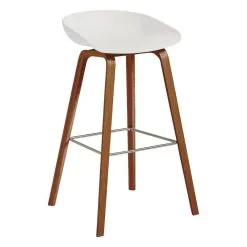 HAY About A Stool AAS32 Eco, 75 Cm, Lacquered Walnut - White