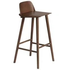 Muuto Nerd Bar Stool, 75 Cm, Stained Dark Brown