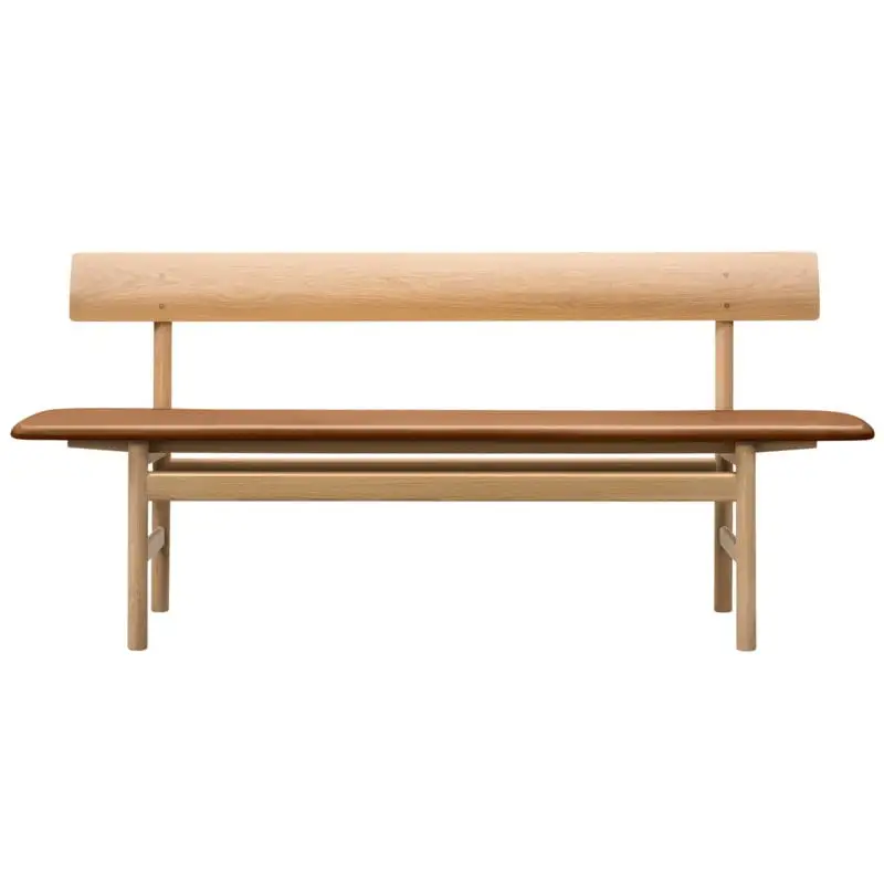 Fredericia Mogensen 3171 Bench, Soaped Oak - Omni Cognac Leather 3 Fredericia Mogensen 3171 Bench, Soaped Oak - Omni Cognac Leather