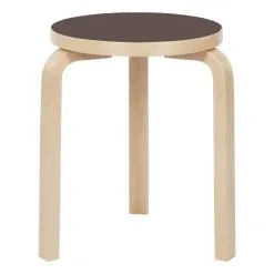 Artek Aalto Stool 60, Mauve Linoleum - Birch