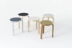 Artek Aalto Stool 60, White Laminate 11 Artek Aalto Stool 60, White Laminate -Stools Store Artek Aalto Stool 60