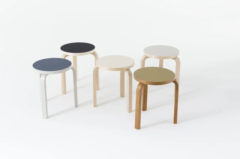 Artek Aalto Stool 60, White Laminate 6 Artek Aalto Stool 60, White Laminate - Image 4