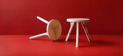 Nikari August Industry Stool, Ash -Stools Store August red background