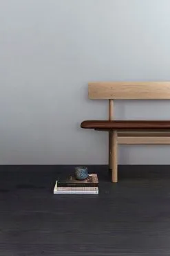 Fredericia Mogensen 3171 Bench, Soaped Oak - Burnt Sienna Leather -Stools Store BM 3171 designdeals mood1 S