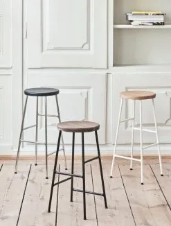 HAY Cornet Bar Stool, High, Cream White - Oiled Oak -Stools Store Cornet Bar Stool