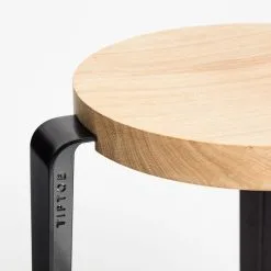 TIPTOE Lou Stool, Oak - Graphite Black -Stools Store Detail Noir Graphite Chene Massif oak 1440x0 c default