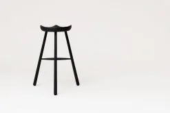Form & Refine Shoemaker Chair No. 78 Bar Stool, Black Beech -Stools Store F R Shoemakerchair 78 black stained back
