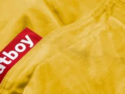 Fatboy Original Slim Velvet Recycled Bean Bag, Gold Honey -Stools Store FATBOY Original Slim Velvet Goldhoney Close up 02 104803