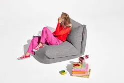 Fatboy The BonBaron Mingle Lounge Chair, Grid Stone -Stools Store FATBOY the BonBaron mingle grid stone with model masterpiece 01 role