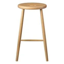 FDB Møbler J27C Counter Stool, 65 Cm, Lacquered Beech