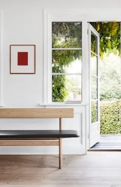 Fredericia Mogensen 3171 Bench, Oiled Oak - Black Leather -Stools Store FF DD2021 BM Bench 2