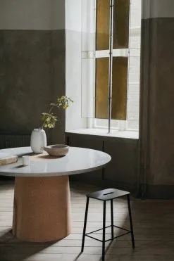 Frama Adam Stool, 50 Cm, Anthracite Leather - Matt Black -Stools Store Frama by Maureen M Evans 3347