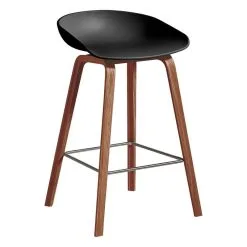 HAY About A Stool AAS32, 65 Cm, Lacquered Walnut - Black