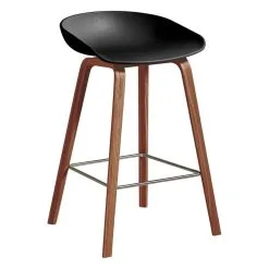 HAY About A Stool AAS32 Eco, 65 Cm, Lacquered Walnut - Black