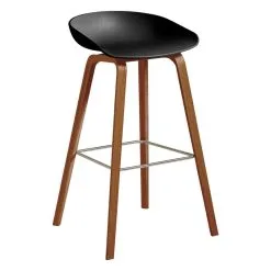 HAY About A Stool AAS32 Eco, 75 Cm, Lacquered Walnut - Black