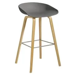 HAY About A Stool AAS32, 75 Cm, Lacquered Oak - Grey