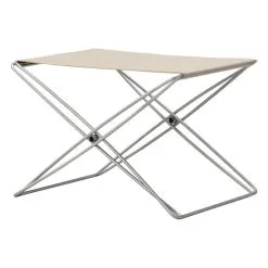 Fredericia JG Folding Stool, Brushed Steel - Natural Canvas -Stools Store JG 6565 canvas brushedsteel v2