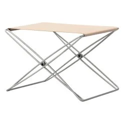 Fredericia JG Folding Stool, Brushed Steel - Natural Leather -Stools Store JG 6565 leather90 brushedsteel v2