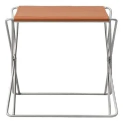 Fredericia JG Folding Stool, Brushed Steel - Cognac Leather 12 Fredericia JG Folding Stool, Brushed Steel - Cognac Leather -Stools Store JG 6565 leather95 brushedsteel v6