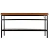 Maze Nancy Bench, Black - Cognac -Stools Store Nancy penkki musta metalli konjakki nahka TM