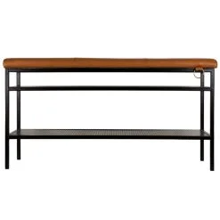 Maze Nancy Bench, Black - Cognac