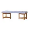 Ornäs Kolmiojalka Bench, 130 Cm, Oak - Light Blue Vidar 723 -Stools Store Ornas FT107454 130L20 kolmiojalka penkki 130 tammi vaaleansininen 107454 130L20 Kolmiojalka penkki tammi matala vidar kb