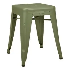 Tolix Stool H45, Olive, Matt Fine Textured