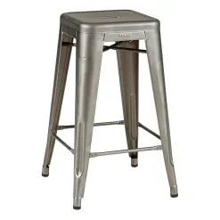 Tolix Stool H60, Matt Varnished Steel