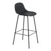 Muuto Fiber Bar Stool With Backrest, 75 Cm, Tube Base, Black -Stools Store bar stool black VS