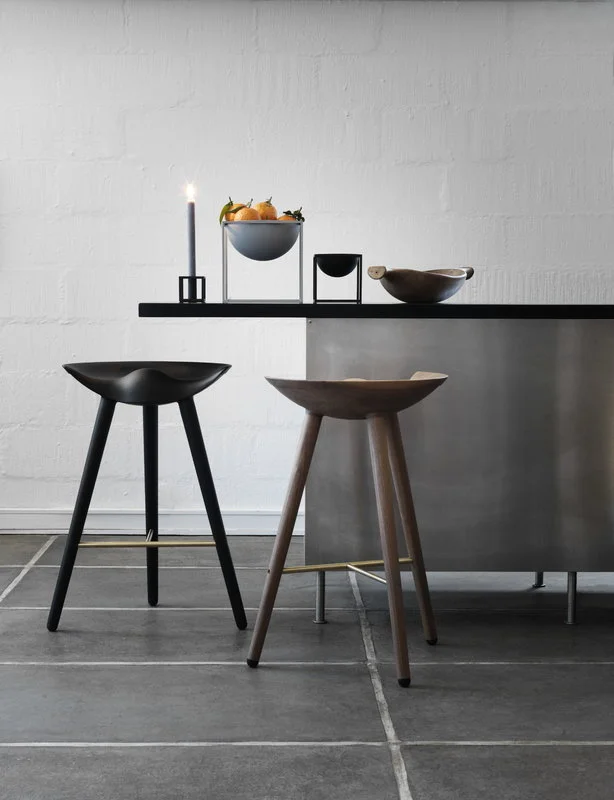 By Lassen ML42 Bar Stool, 69 Cm, Black Stained Beech - Brass 6 By Lassen ML42 Bar Stool, 69 Cm, Black Stained Beech - Brass - Image 4